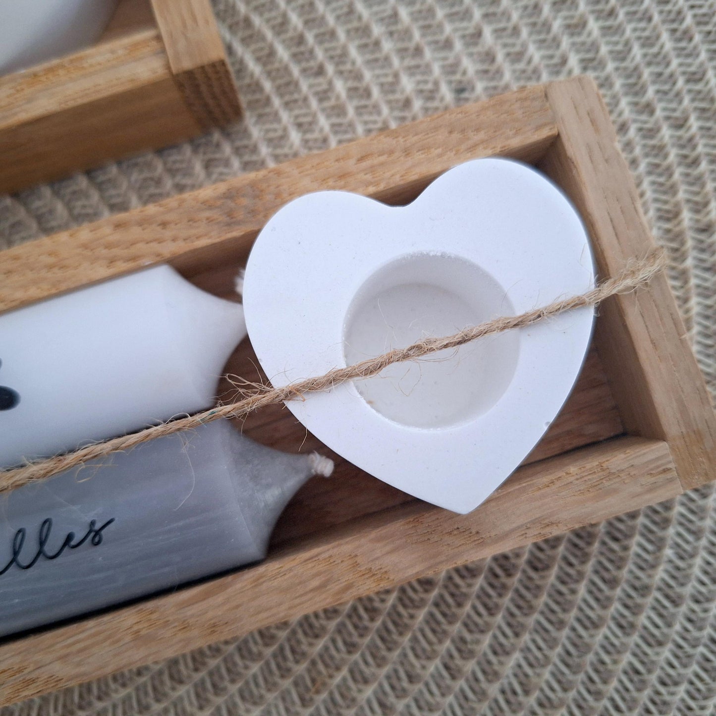 Danke für alles kleines Kerzenset Geschenkset Danksagung Dankeschön Mitbringsel Aufmerksamkeit Kerzenhalter Stabkerze Schriftzug mit Holzbox