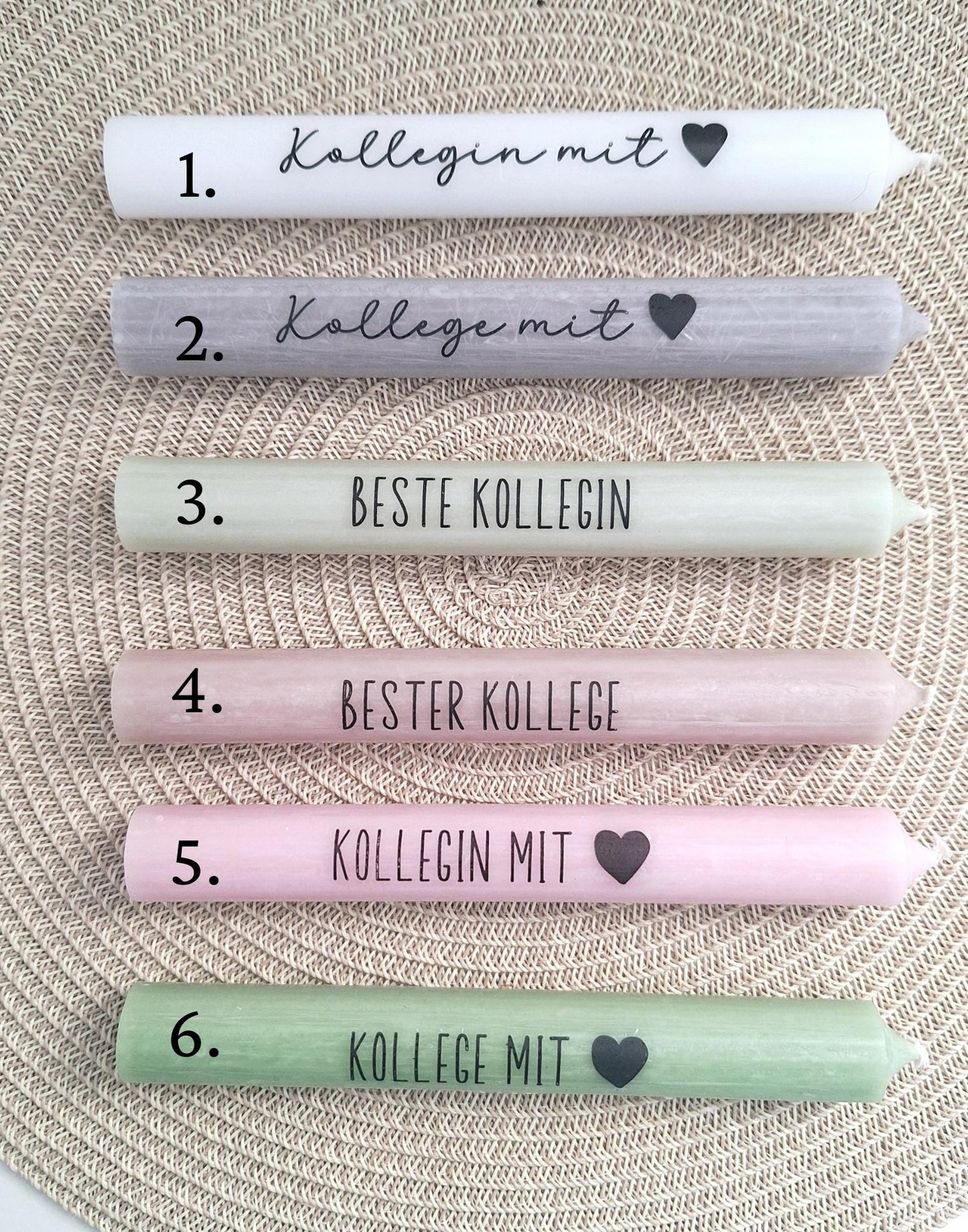 Kollegin Kollege mit Herz Geschenkset Dankeschön Häuser / Lichthäuser Kerzenhalter rund Kerzenset Holzbox Stabkerze