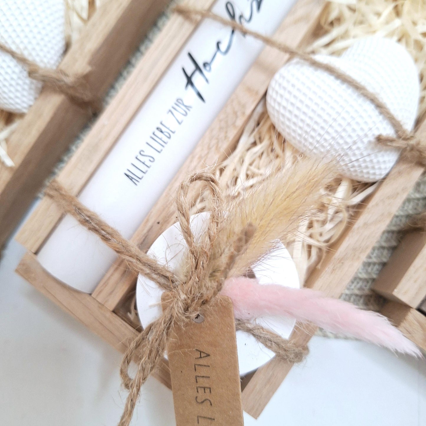 Hochzeit Geschenkset Hochzeitsgeschenk Dekoherz Kerzenhalter rund Kerzenset Stabkerze Kerzenbox Holzbox Mitbringsel
