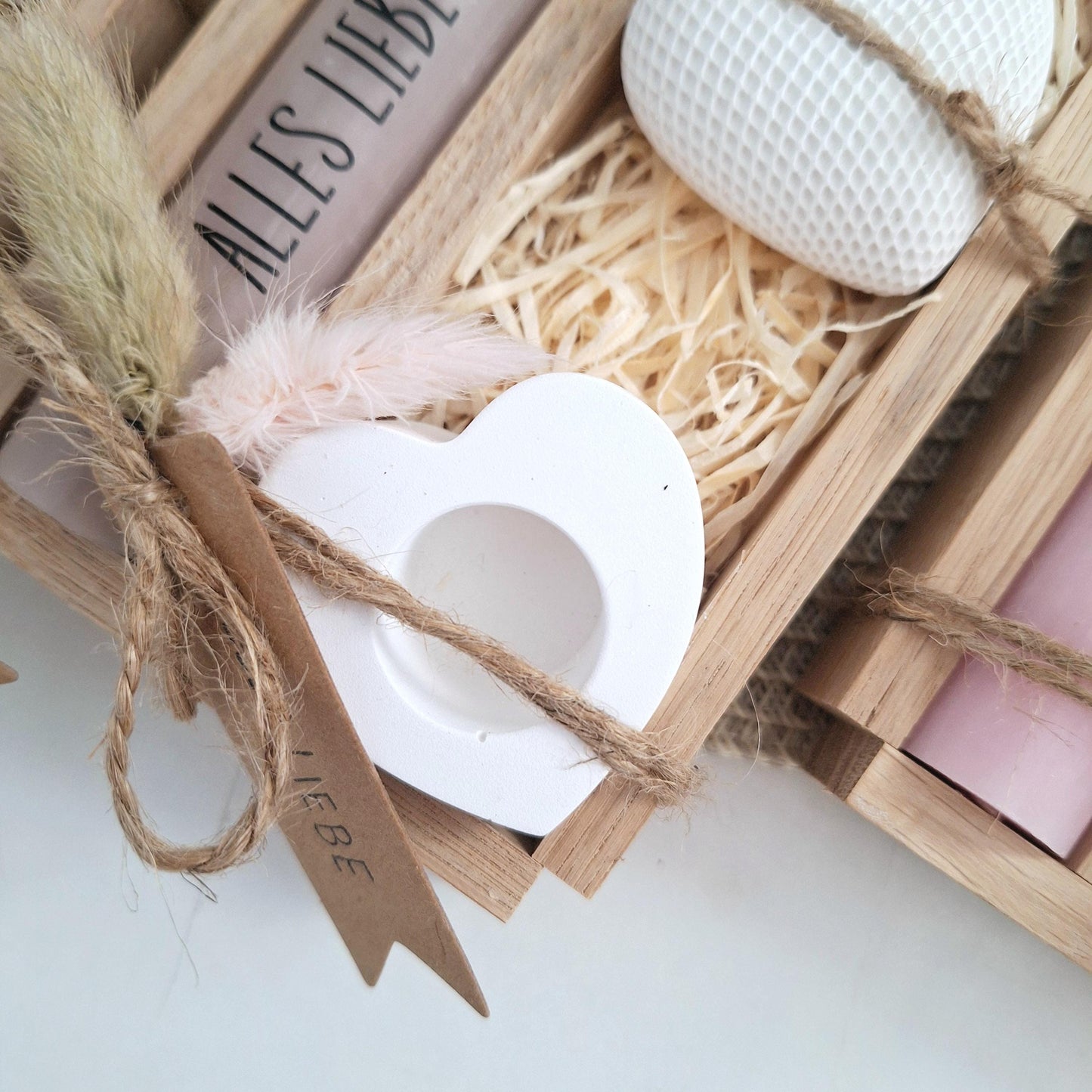 Einzugsgeschenk Einweihungsgeschenk Geschenkset zum Umzug Einzug Dekoherz Kerzenhalter Herz Kerzenset zum Hauskauf Richtfest Stabkerze