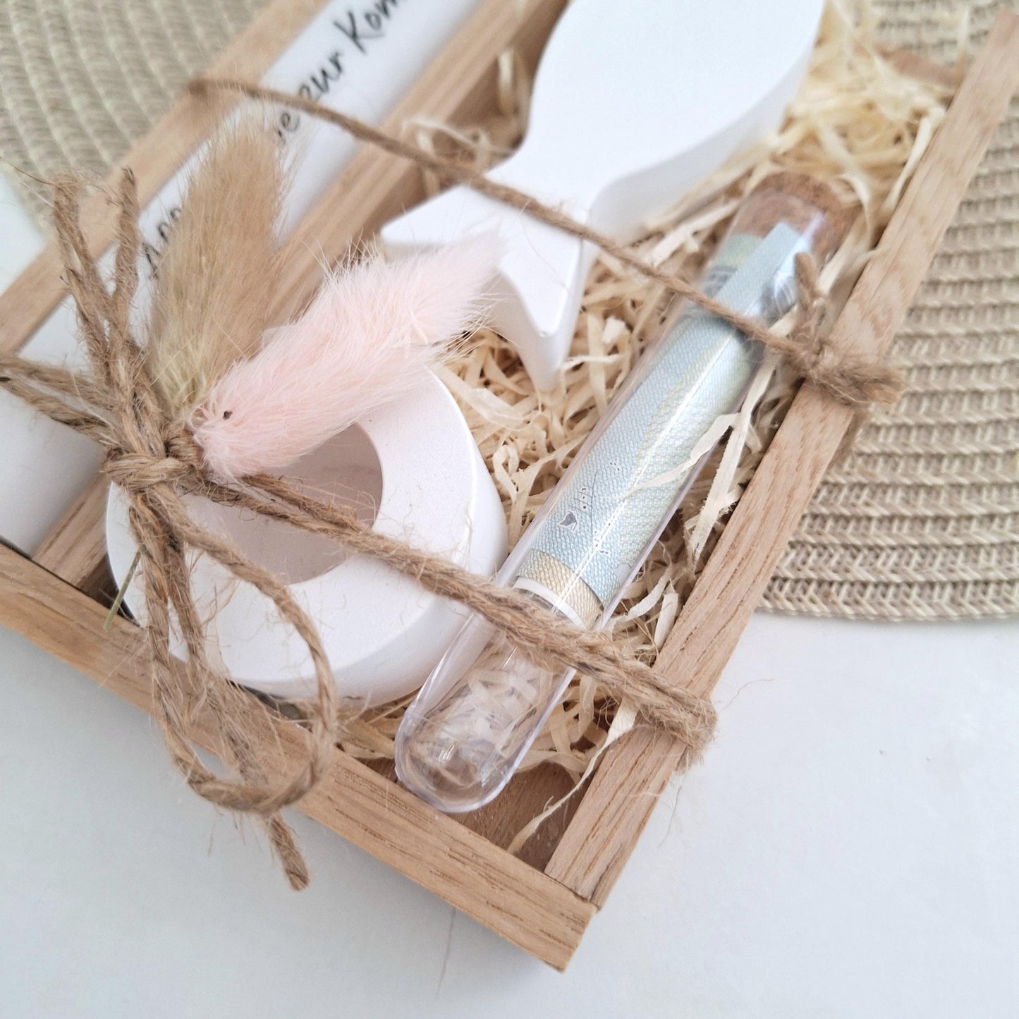Kommunion Geldgeschenk Kommunionsgeschenk Geschenkset Fisch Var. 2 Kerzenhalter rund Reagenzglas Jungen Mädchen Kommunionskerze Gutschein