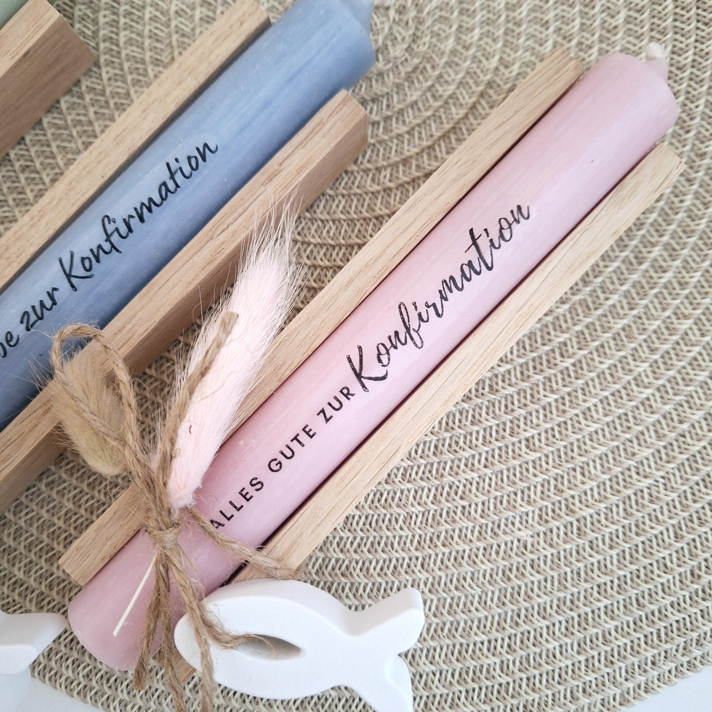 Konfirmation Konfirmationsgeschenk mit Fisch Geschenkset für Jungen und Mädchen Konfirmationskerze