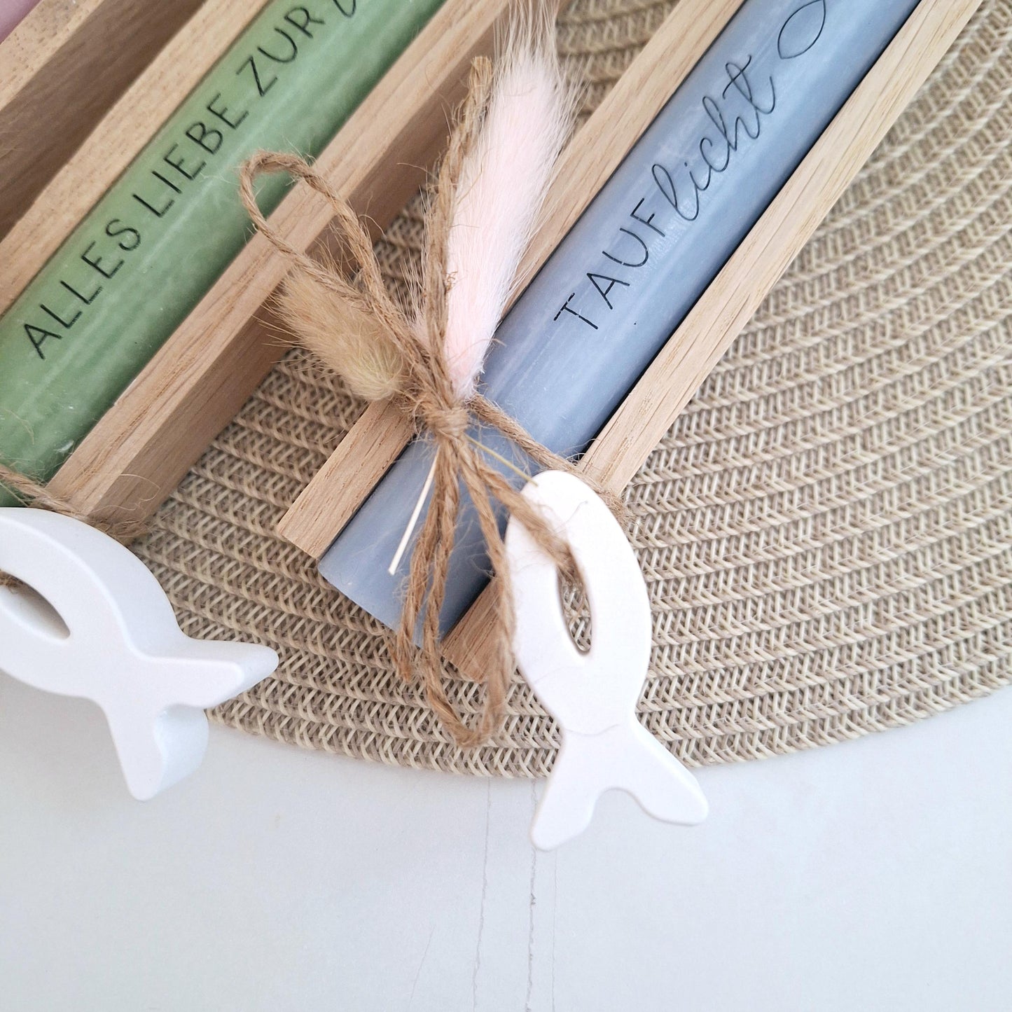 Taufe Taufgeschenk mit symbolischen Fisch Geschenkset für Mädchen und Jungen zur heiligen Taufe