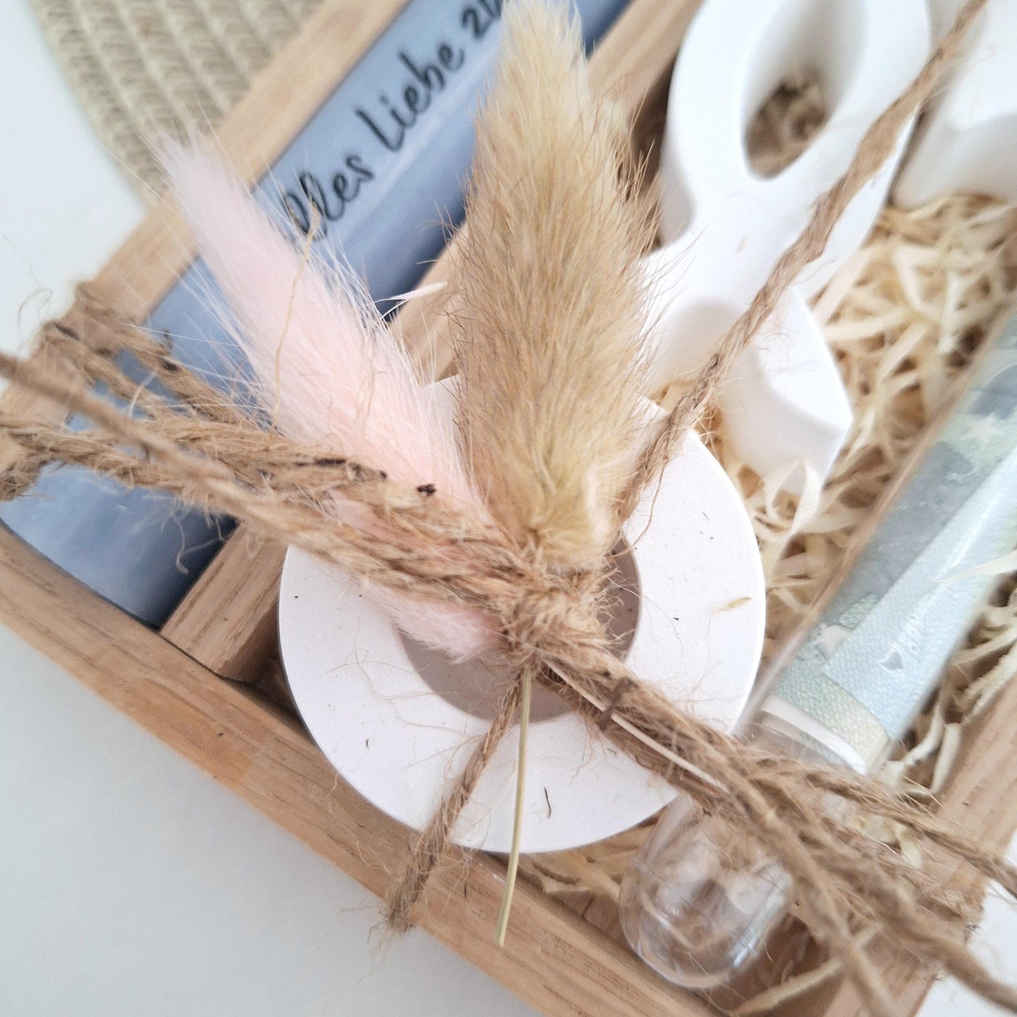 Konfirmation Geldgeschenk Konfirmationsgeschenk Geschenkset zwei Fische Kerzenhalter rund Reagenzglas Jungen Mädchen Konfirmationskerze