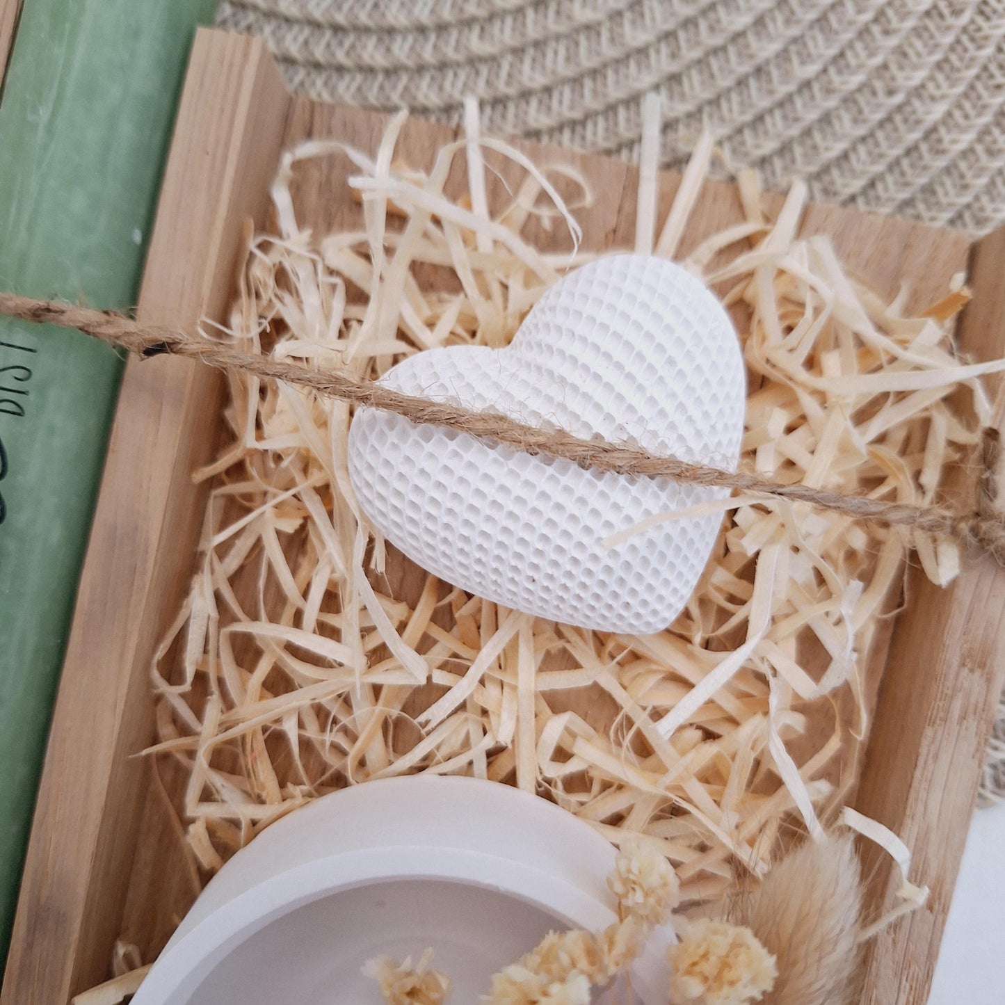 Muttertag Muttertagsgeschenk Dekoherz Kerzenteller rund Kerzenset für Mama Geschenkset Stabkerze Kerzenbox Holzbox Mitbringsel