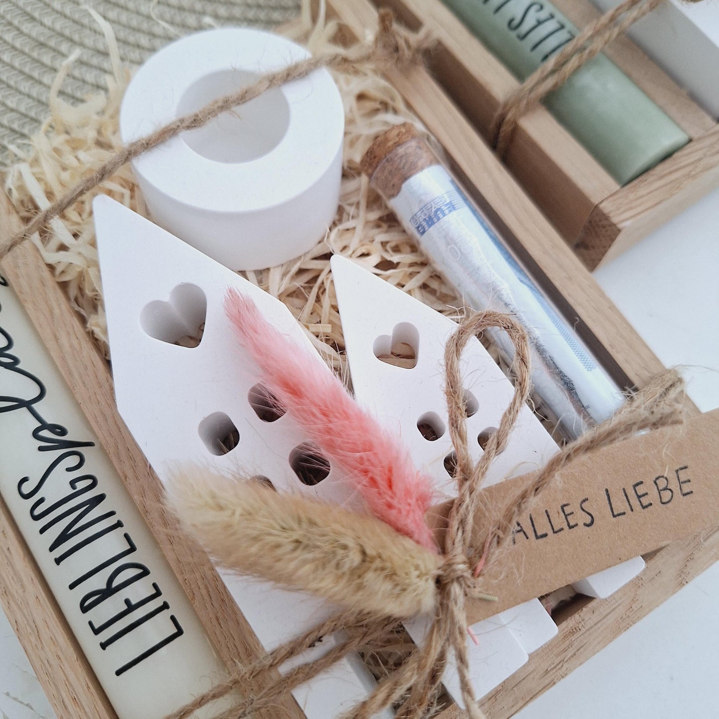 Einzugsgeschenk Geldgeschenk Einweihungsgeschenk Geschenkset zum Umzug Einzug Häuser / Lichthäuser Kerzenhalter rund zum Hauskauf Richtfest