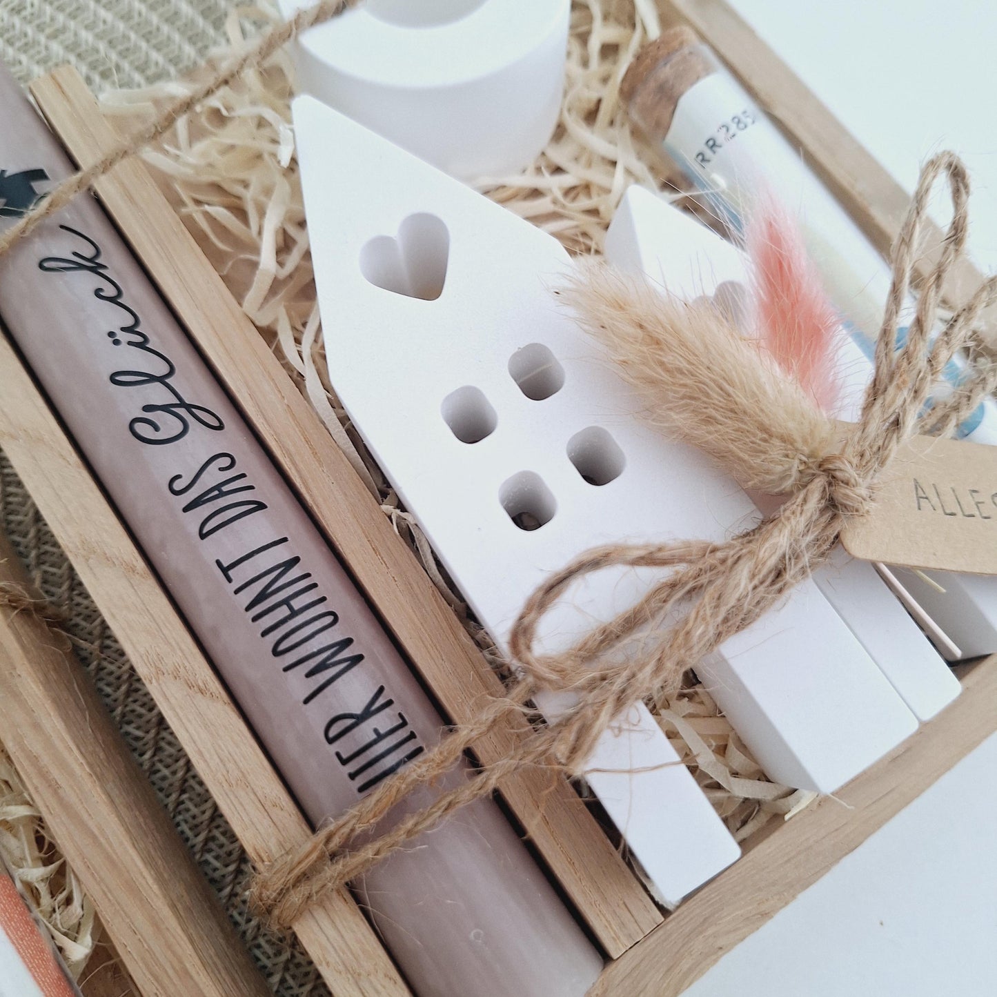 Einzugsgeschenk Geldgeschenk Einweihungsgeschenk Geschenkset zum Umzug Einzug Häuser / Lichthäuser Kerzenhalter rund zum Hauskauf Richtfest