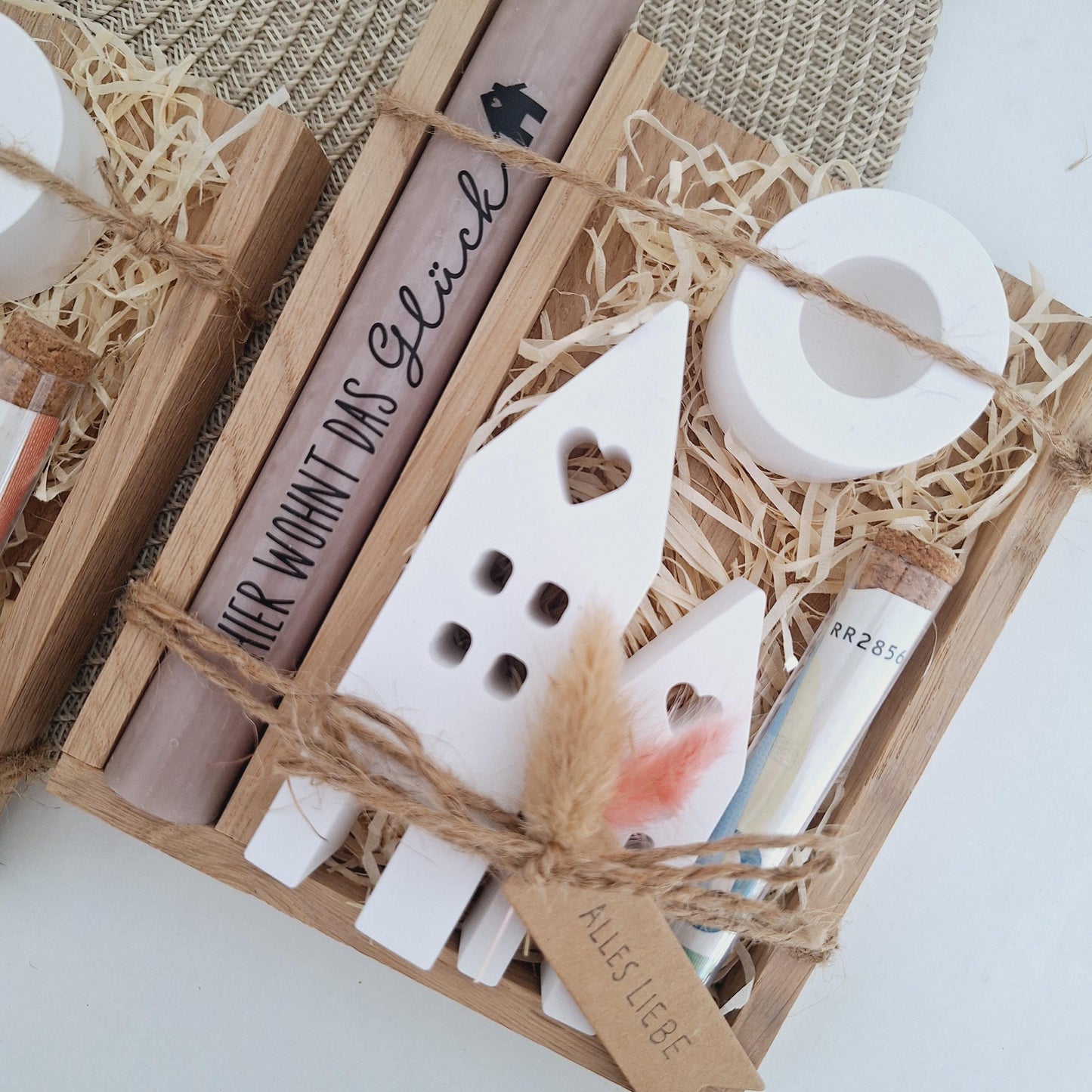 Einzugsgeschenk Geldgeschenk Einweihungsgeschenk Geschenkset zum Umzug Einzug Häuser / Lichthäuser Kerzenhalter rund zum Hauskauf Richtfest