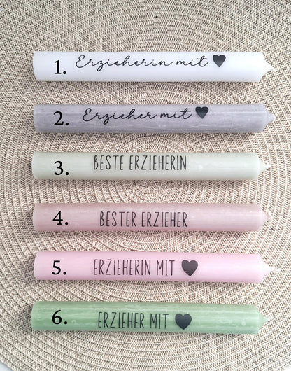 Abschiedsgeschenk Kindergarten KITA Erzieherin mit Herz Geschenkset Dankeschön Haus / Lichthaus Kerzenhalter Herz Kerzenset Stabkerz