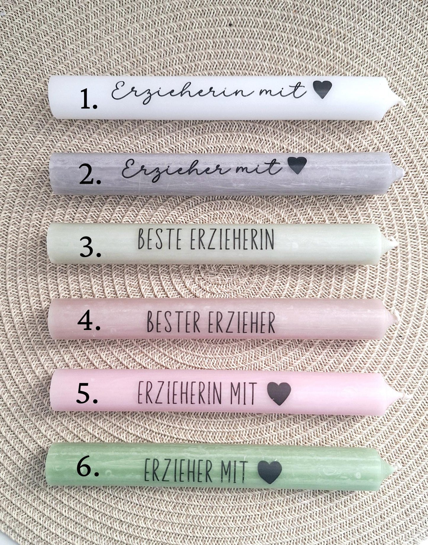 Abschiedsgeschenk Kindergarten KITA Erzieherin mit Herz Geschenkset Dankeschön Häuser / Lichthäuser Kerzenhalter Stern Kerzenset Stabkerze