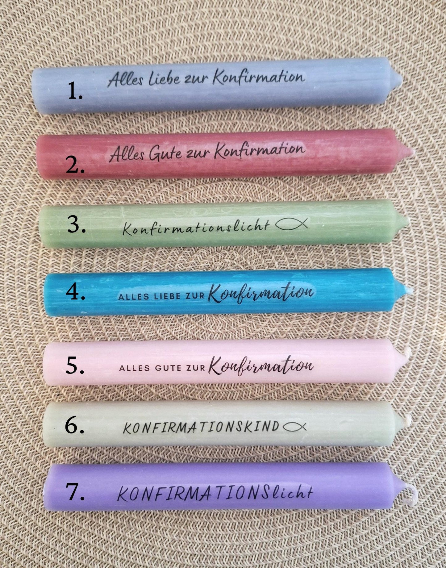 Konfirmation Konfirmationsgeschenk mit Kerzenhalter Fisch Geschenkset für Jungen und Mädchen Konfirmationskerze Kerzenset