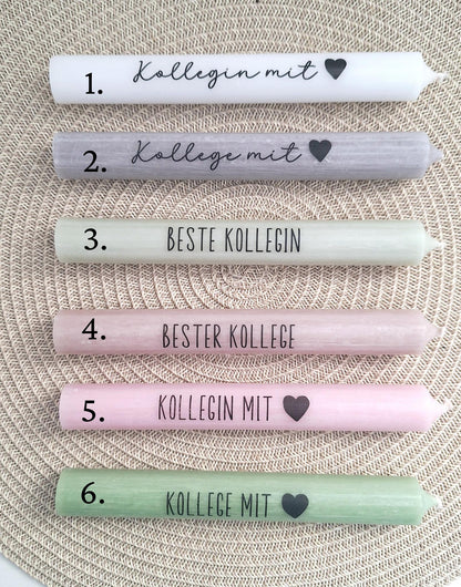Kollegin mit Herz Kollege Geschenk Geschenkset Dankeschön Haus / Lichthaus Kerzenhalter Herz Kerzenset Geschenkset Stabkerze Holzbox