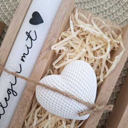 Geschenk Kollegin mit Herz Kollege Geschenkset Dankeschön Dekoherz Kerzenhalter rund Kerzenset Geschenkset Stabkerze Holzbox