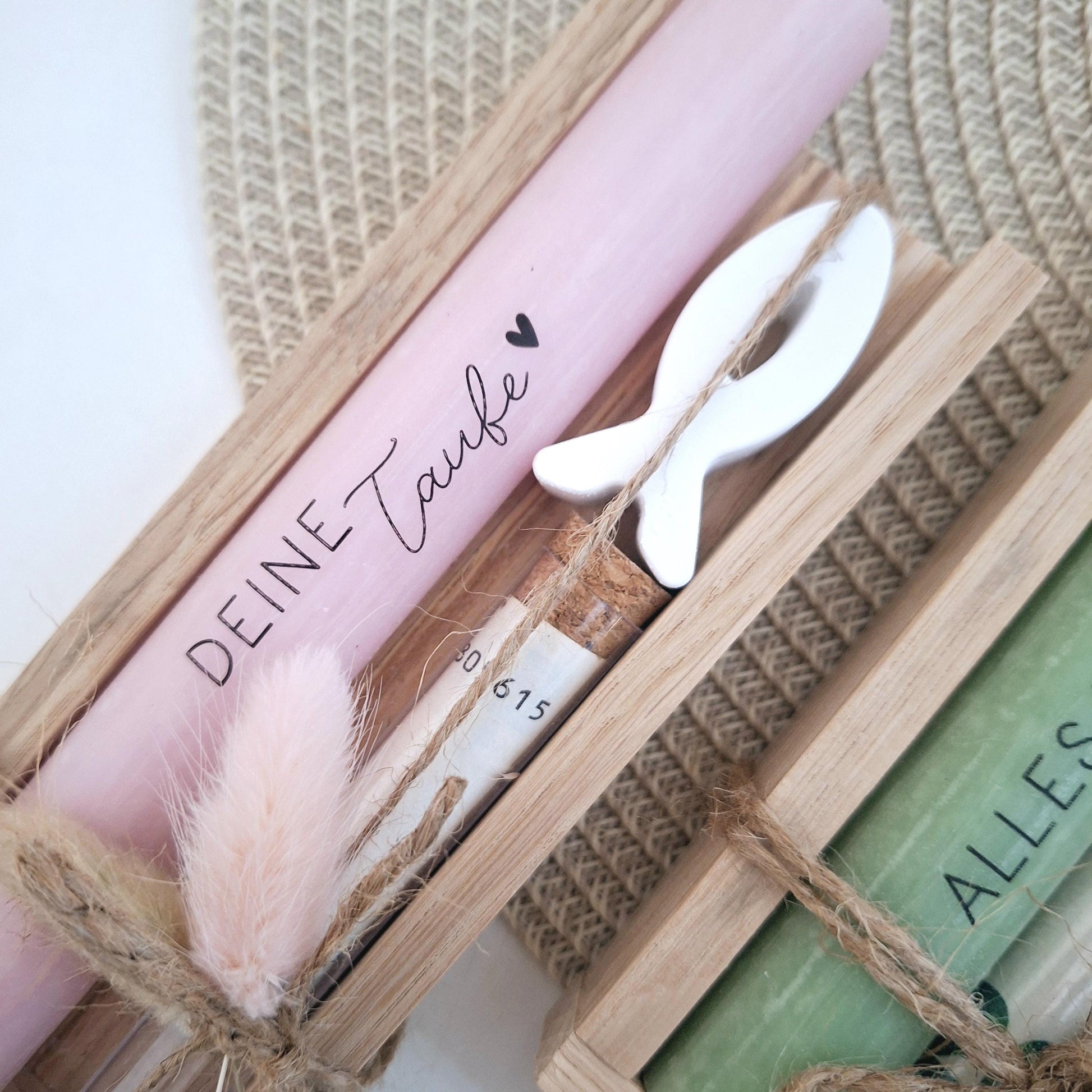 Taufe Geldgeschenk Taufgeschenk mit Fisch Reagenzglas Geschenkset für Mädchen und Jungen zur heiligen Taufe
