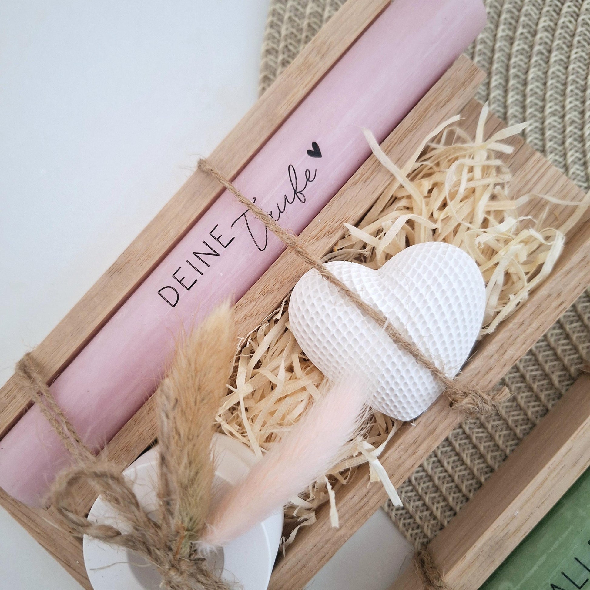 Taufe Taufgeschenk Dekoherz Kerzenhalter rund Geschenkset für Mädchen und Jungen zur heiligen Taufe