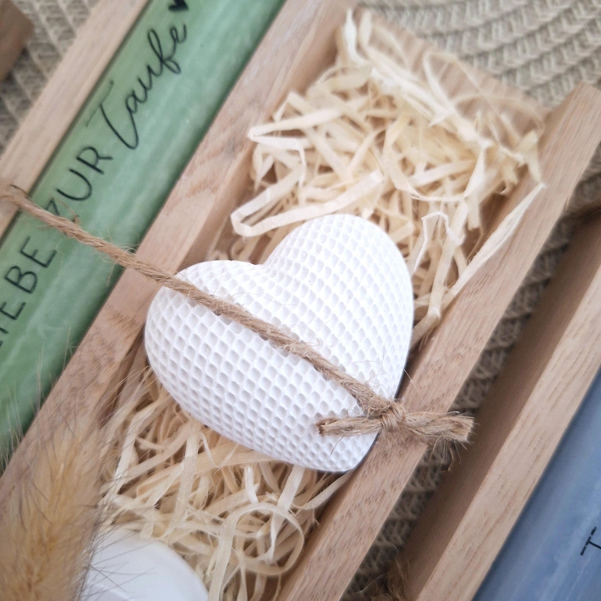 Taufe Taufgeschenk Dekoherz Kerzenhalter rund Geschenkset für Mädchen und Jungen zur heiligen Taufe