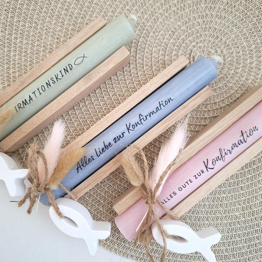 Konfirmation Konfirmationsgeschenk mit Fisch Geschenkset für Jungen und Mädchen Konfirmationskerze