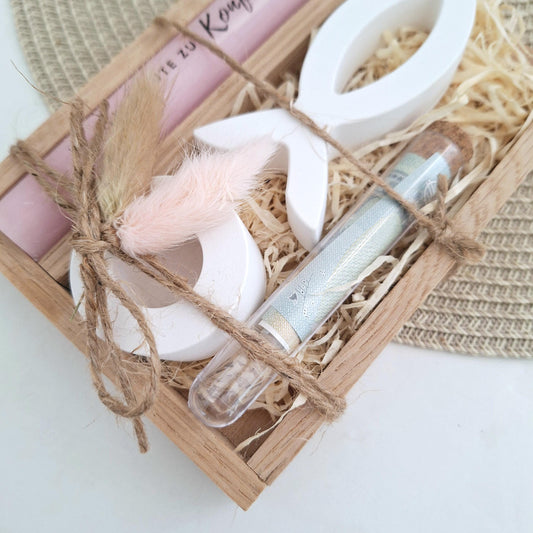Konfirmation Geldgeschenk Konfirmationsgeschenk mit einem Fisch (Var 1) Kerzenhalter rund Geschenkset für Jungen Mädchen Konfirmationskerze
