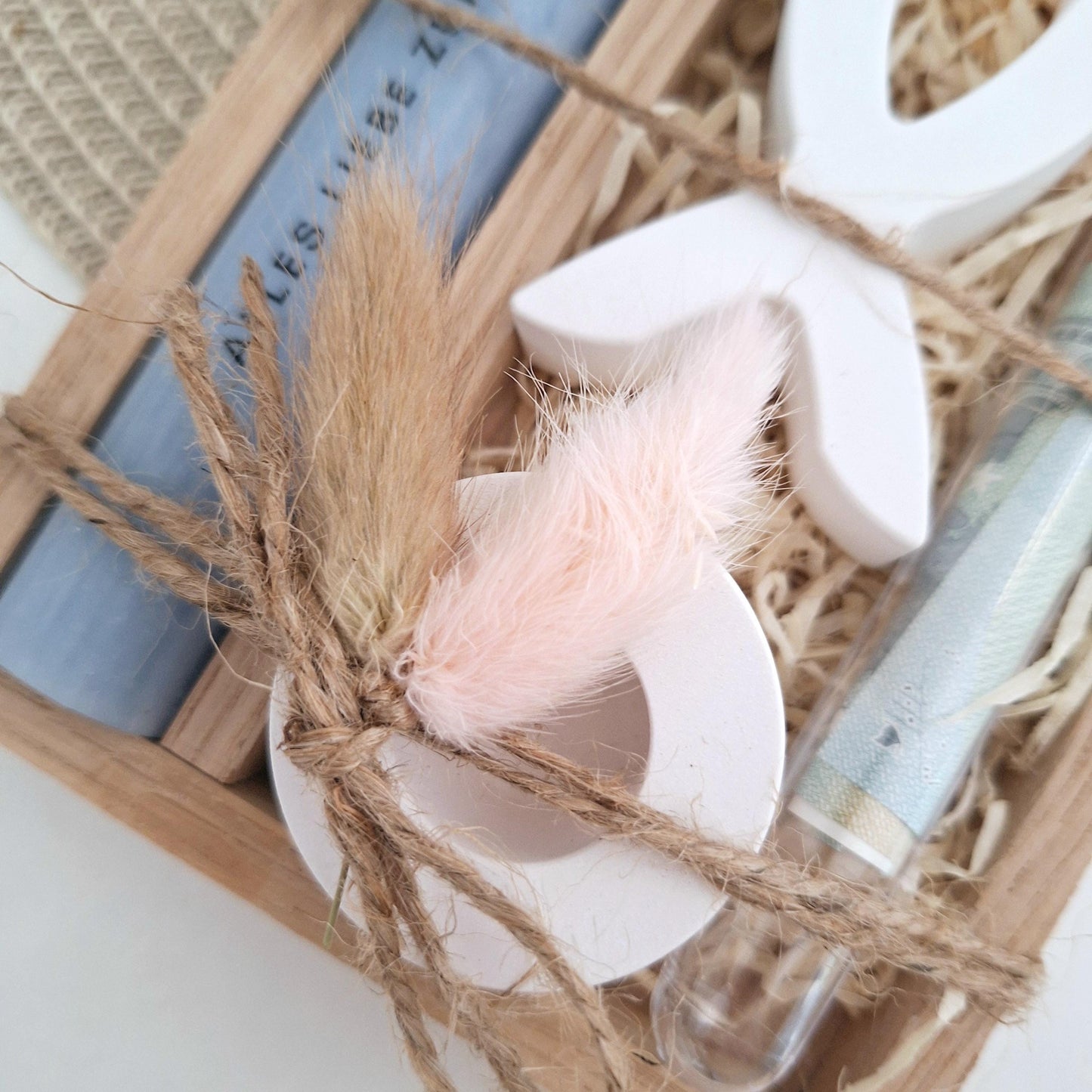Kommunion Geldgeschenk Kommunionsgeschenk Geschenkset Fisch Var. 1 Kerzenhalter rund Reagenzglas Jungen Mädchen Kommunionskerze Gutschein