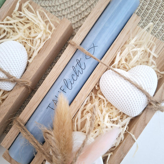 Taufe Taufgeschenk Dekoherz Kerzenhalter rund Geschenkset für Mädchen und Jungen zur heiligen Taufe