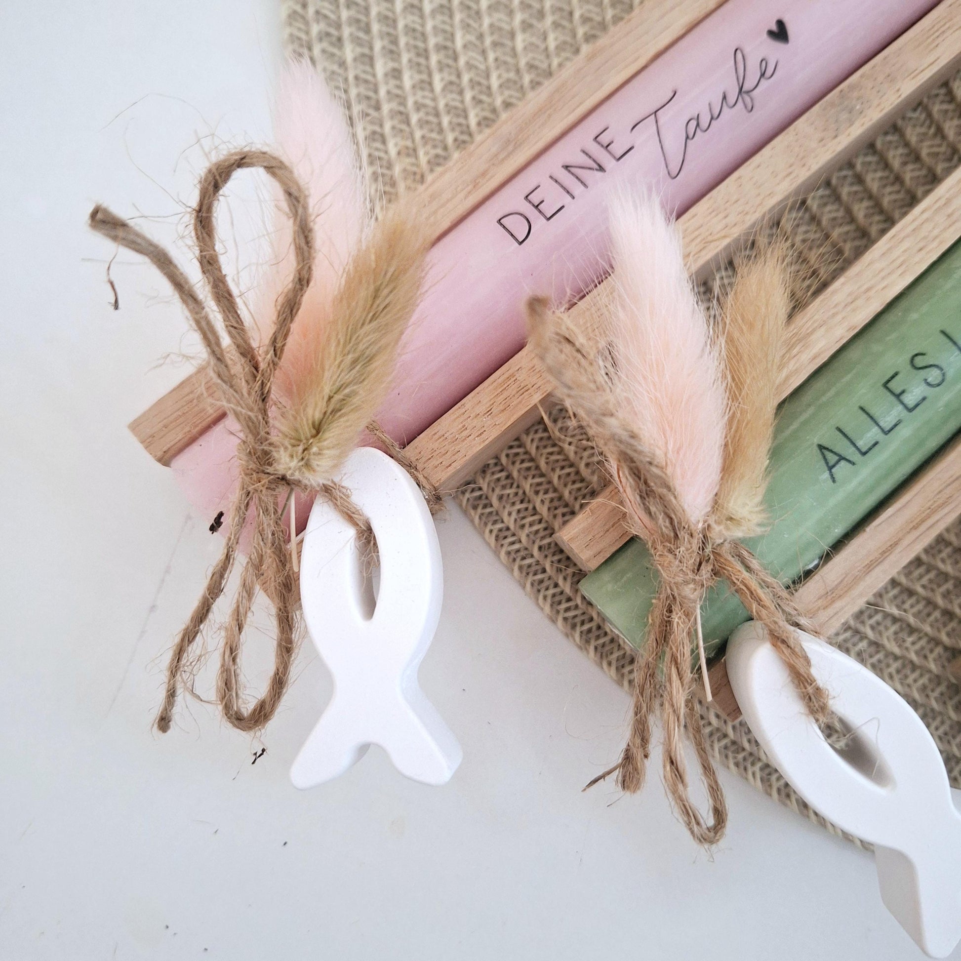 Taufe Taufgeschenk mit symbolischen Fisch Geschenkset für Mädchen und Jungen zur heiligen Taufe