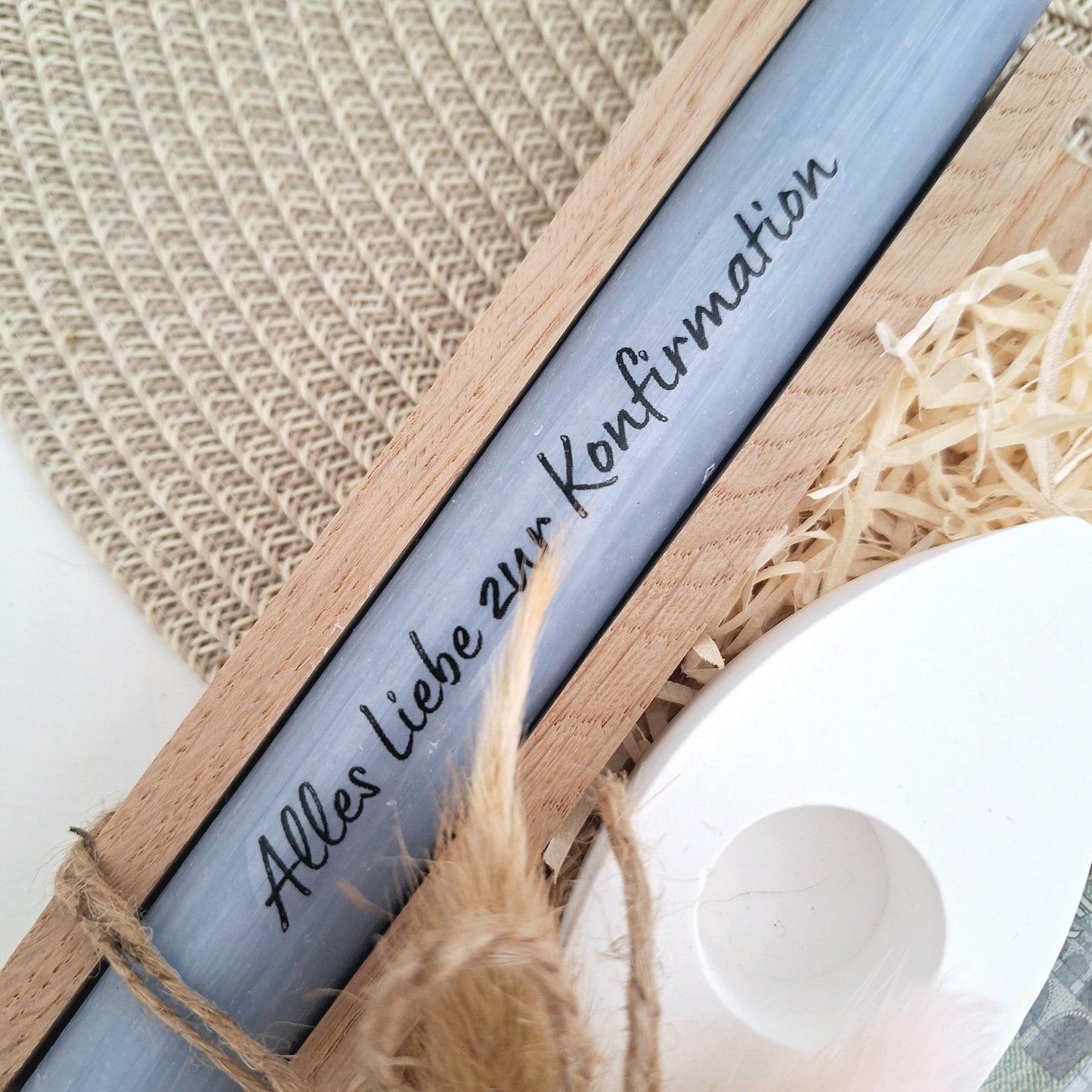 Konfirmation Geldgeschenk Konfirmationsgeschenk mit Kerzenhalter Fisch Geschenkset für Jungen und Mädchen Konfirmationskerze Kerzenset