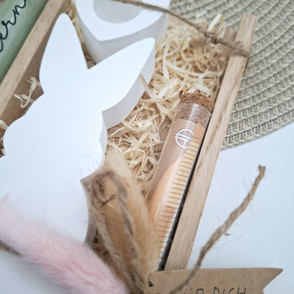 Ostern Geldgeschenk Ostergeschenk Hasen Silhouette Kerzenhalter Herz Geschenkset Gutschein Kerzenset Stabkerze Kerzenbox Mitbringsel