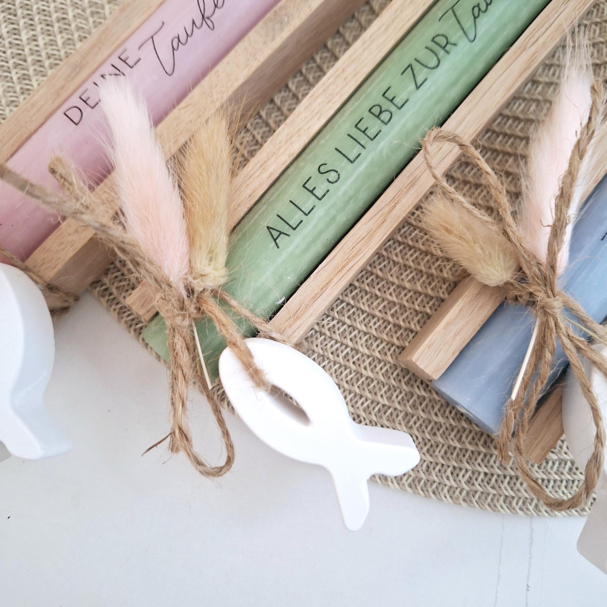Taufe Taufgeschenk mit symbolischen Fisch Geschenkset für Mädchen und Jungen zur heiligen Taufe