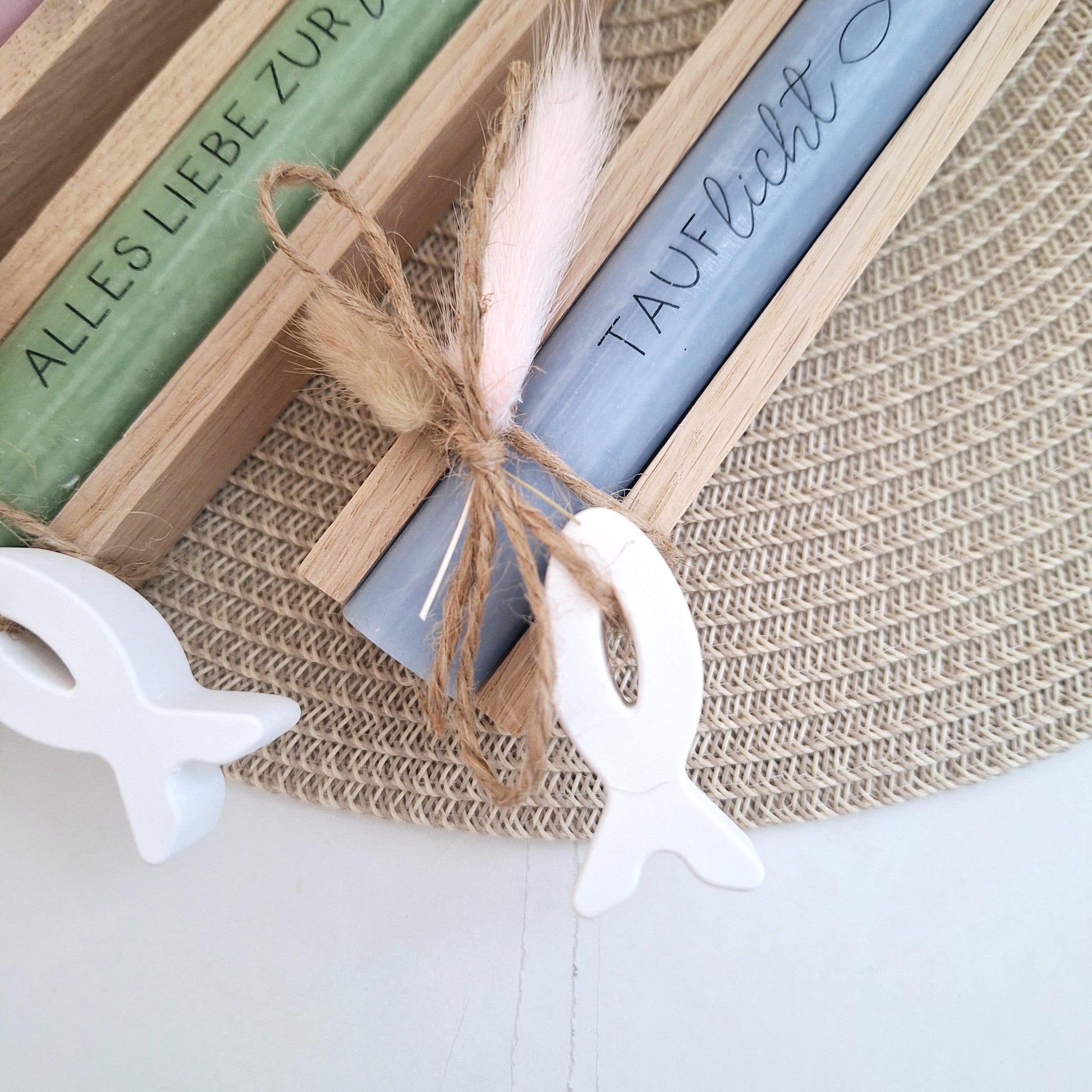 Taufe Taufgeschenk mit symbolischen Fisch Geschenkset für Mädchen und Jungen zur heiligen Taufe