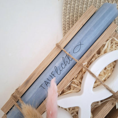 Taufe Taufgeschenk Fisch Variante 1 und Kerzenhalter rund Geschenkset für Mädchen und Jungen zur heiligen Taufe