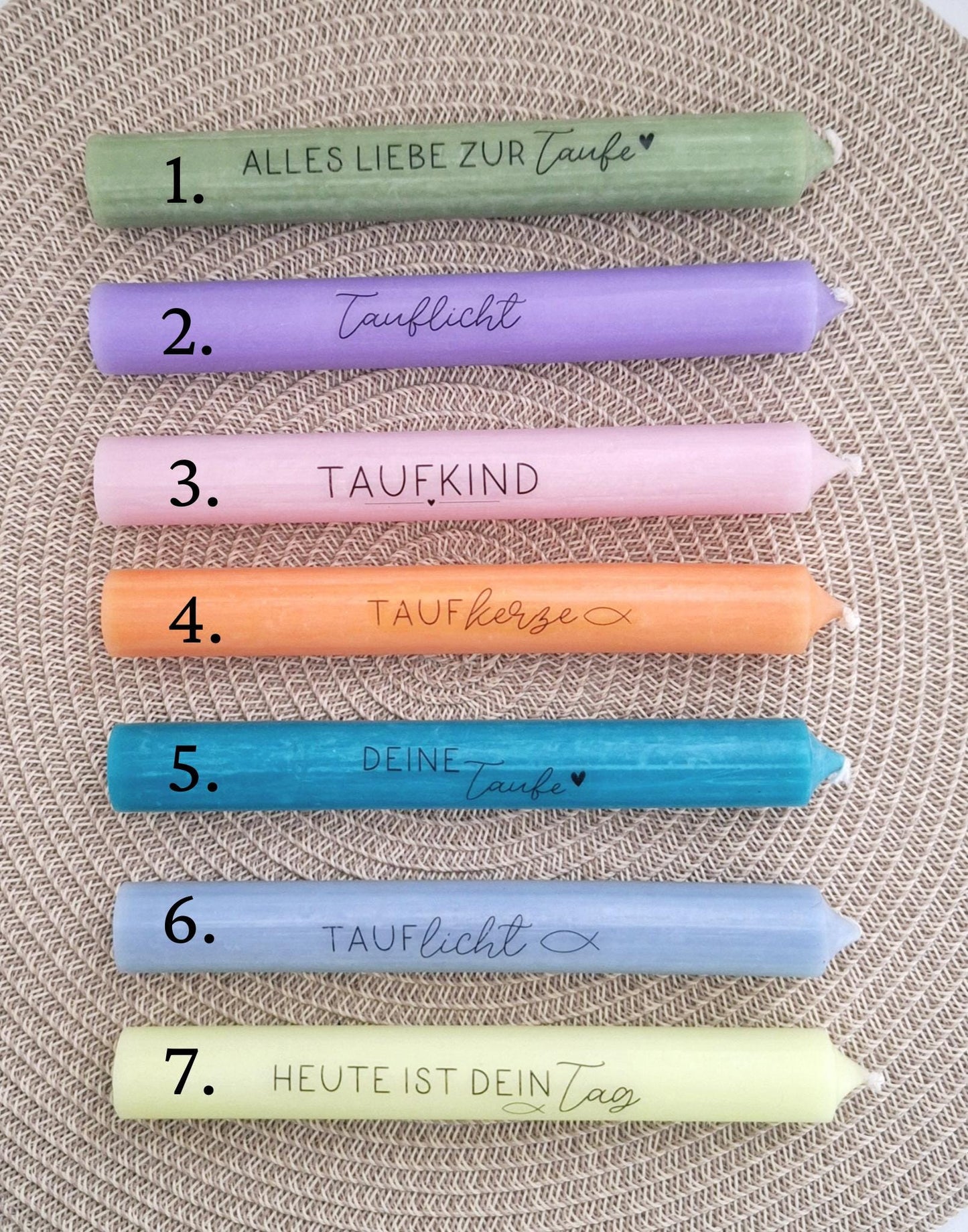 Taufe Taufgeschenk Fisch Variante 2 und Kerzenhalter rund Geschenkset für Mädchen und Jungen zur heiligen Taufe Taufkerze