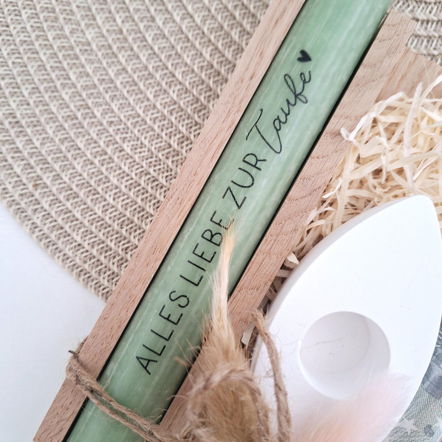 Taufe Geldgeschenk Taufgeschenk Kerzenhalter Fisch und Reagenzglas Geschenkset für Mädchen und Jungen zur heiligen Taufe