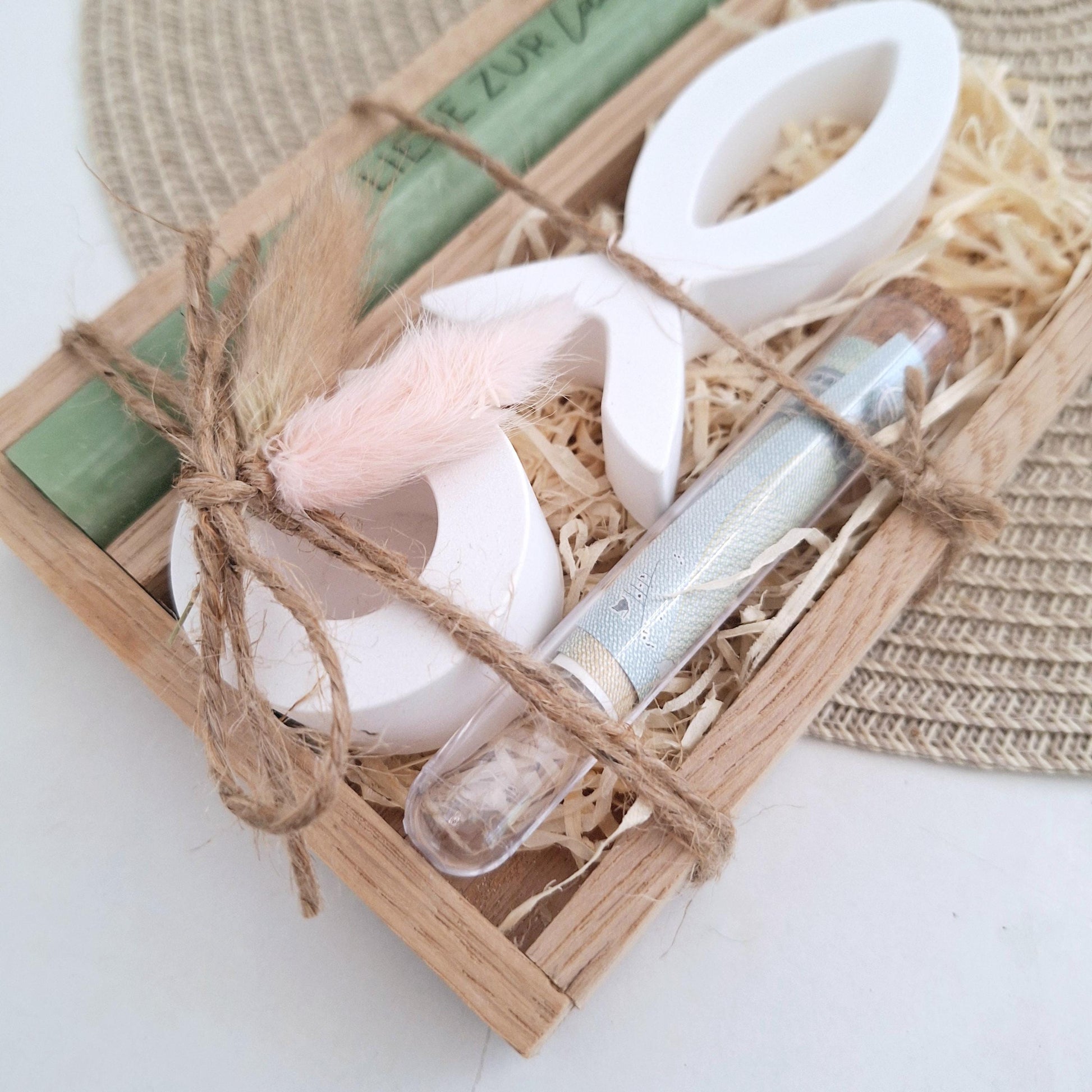 Taufe Geldgeschenk Taufgeschenk Fisch Variante 1 Kerzenhalter rund und Reagenzglas Geschenkset für Mädchen und Jungen zur heiligen Taufe