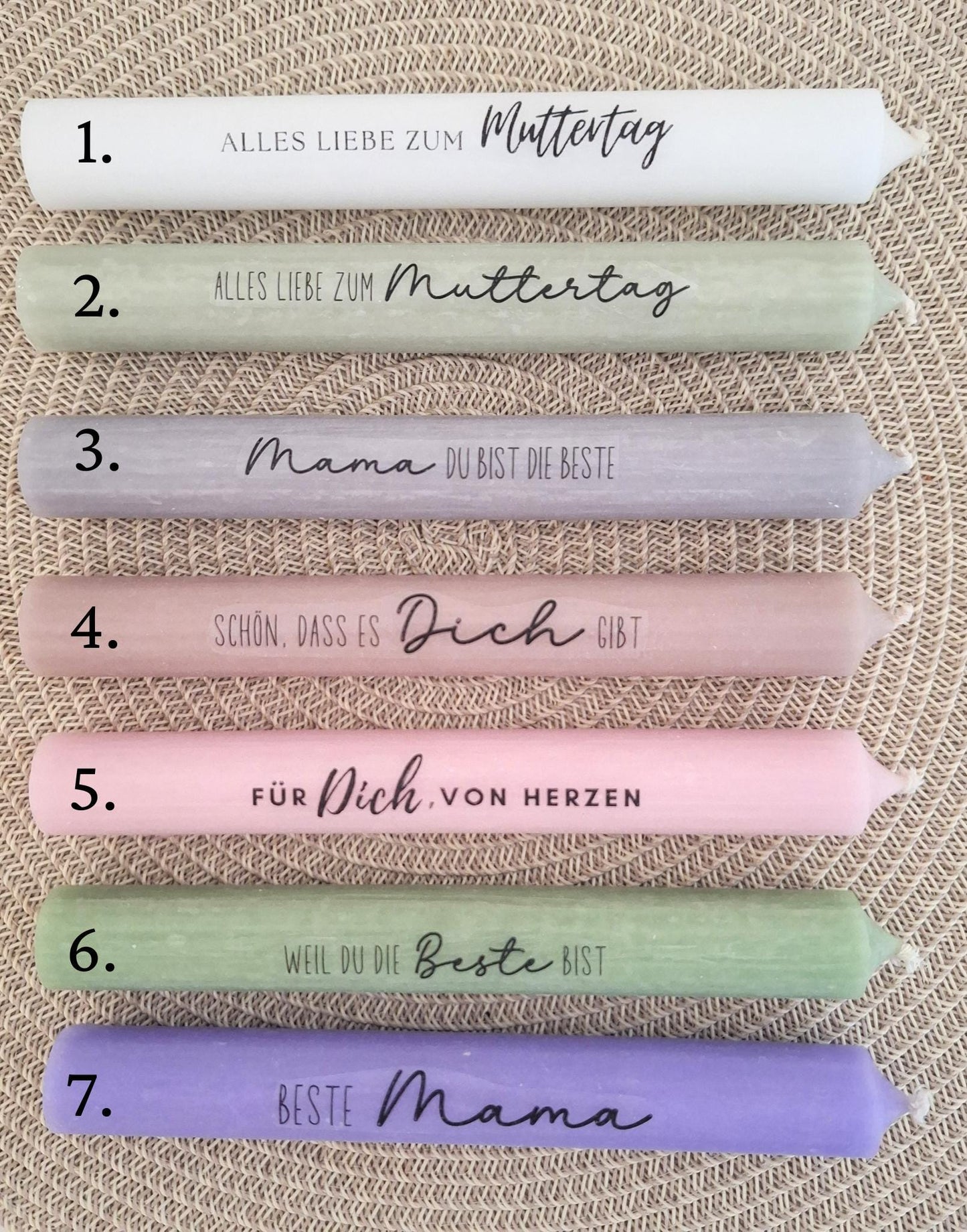 Muttertag Muttertagsgeschenk Dekoherz Kerzenteller Herz Kerzenset für Mama Geschenkset Stabkerze Kerzenbox Holzbox Mitbringsel