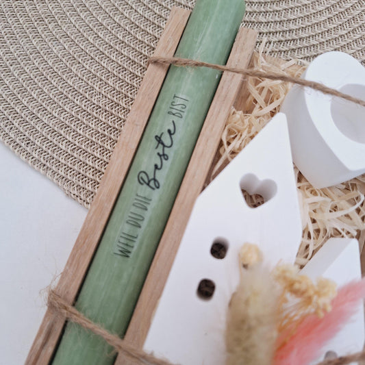 Muttertag Muttertagsgeschenk Häuser / Lichthäuser Kerzenhalter Herz Kerzenset für Mama Geschenkset Stabkerze Kerzenbox Holzbox Mitbringsel