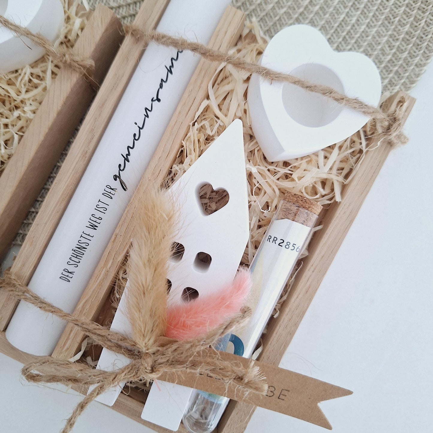 Hochzeit Geldgeschenk Hochzeitsgeschenk Haus / Lichthaus Kerzenhalter Herz Geschenkset Gutschein Kerzenset Stabkerze Kerzenbox Holzbox