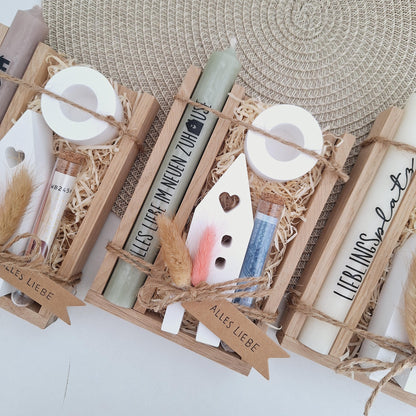 Einzugsgeschenk Geldgeschenk Einweihungsgeschenk Geschenkset zum Umzug Einzug Haus / Lichthaus Kerzenhalter rund zum Hauskauf Richtfest