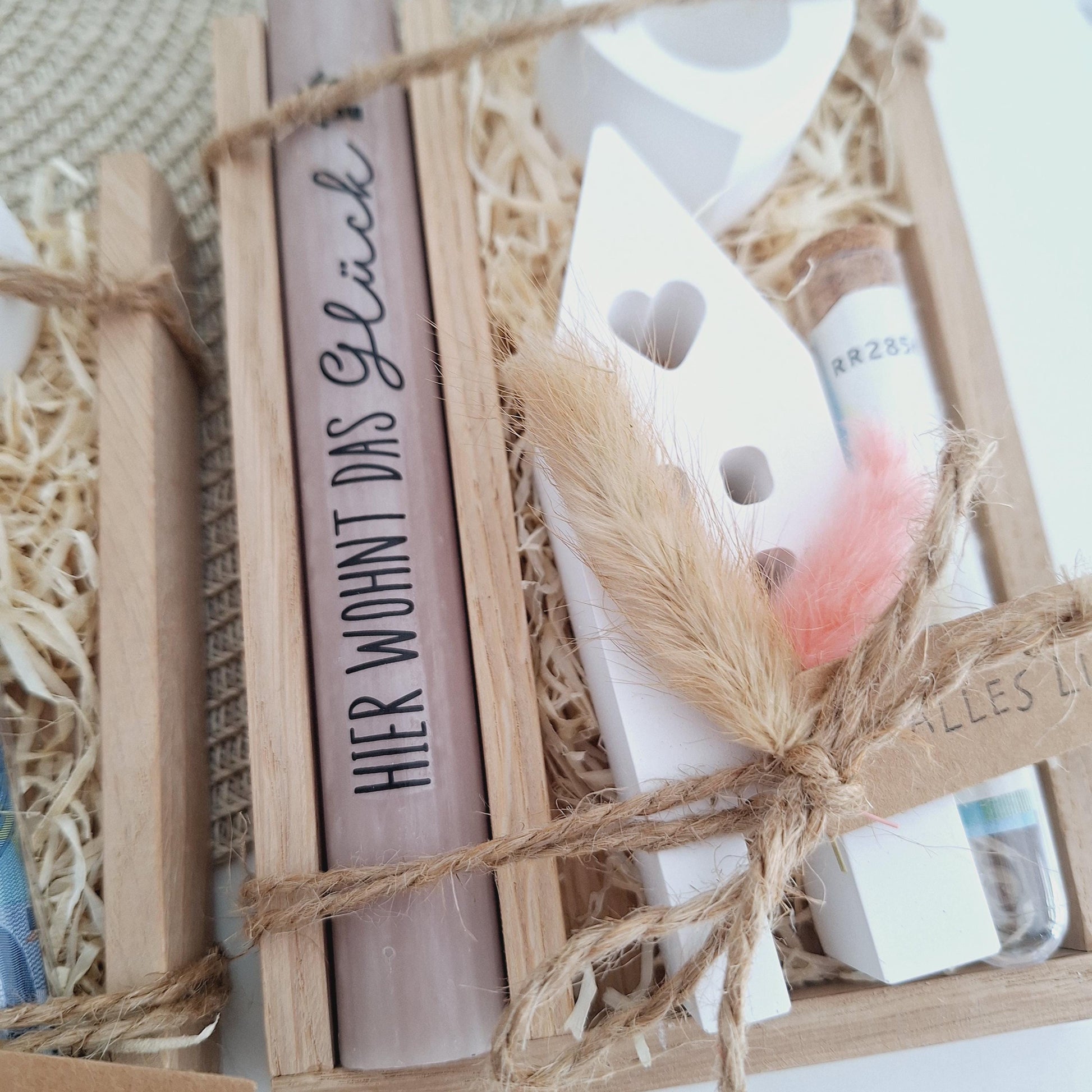 Einzugsgeschenk Geldgeschenk Einweihungsgeschenk Geschenkset zum Umzug Einzug Haus / Lichthaus Kerzenhalter Herz Hauskauf Richtfest Wohnung