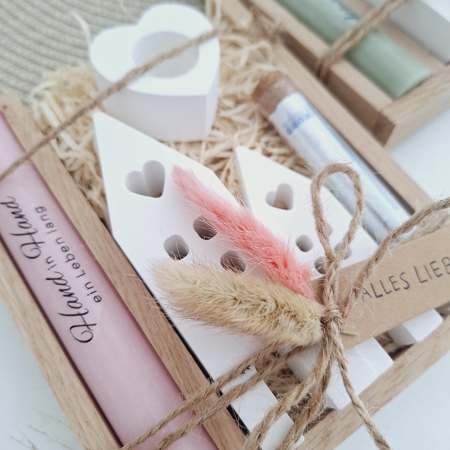 Silberhochzeit Geldgeschenk Silberhochzeitsgeschenk Häuser / Lichthäuser Kerzenhalter Herz Geschenkset Gutschein Kerzenset Stabkerze Kerzenbox