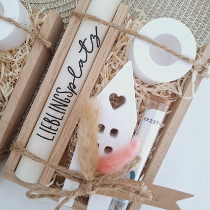 Einzugsgeschenk Geldgeschenk Einweihungsgeschenk Geschenkset zum Umzug Einzug Haus / Lichthaus Kerzenhalter rund zum Hauskauf Richtfest
