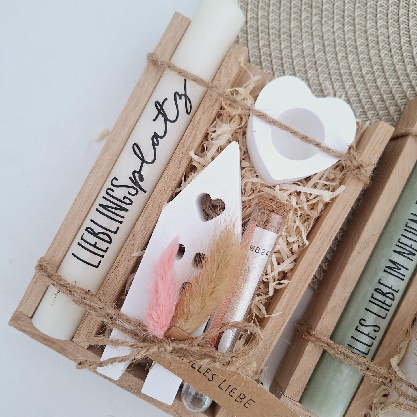 Einzugsgeschenk Geldgeschenk Einweihungsgeschenk Geschenkset zum Umzug Einzug Haus / Lichthaus Kerzenhalter Herz Hauskauf Richtfest Wohnung