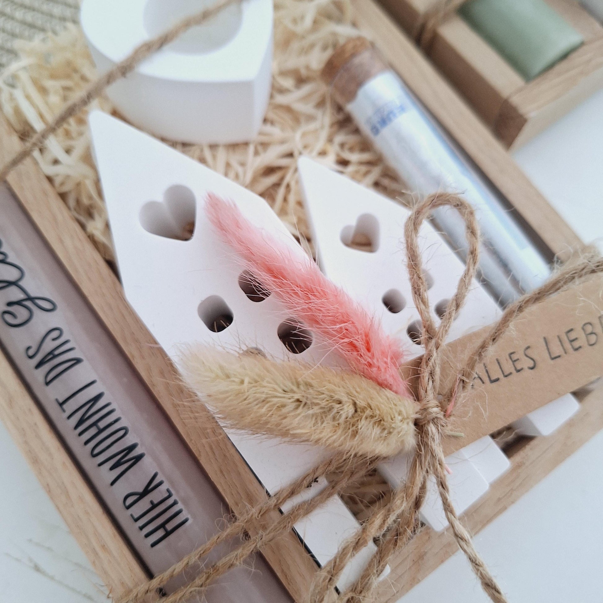Einzugsgeschenk Geldgeschenk Einweihungsgeschenk Geschenkset zum Umzug Einzug Häuser / Lichthäuser Kerzenhalter Herz zum Hauskauf Richtfest