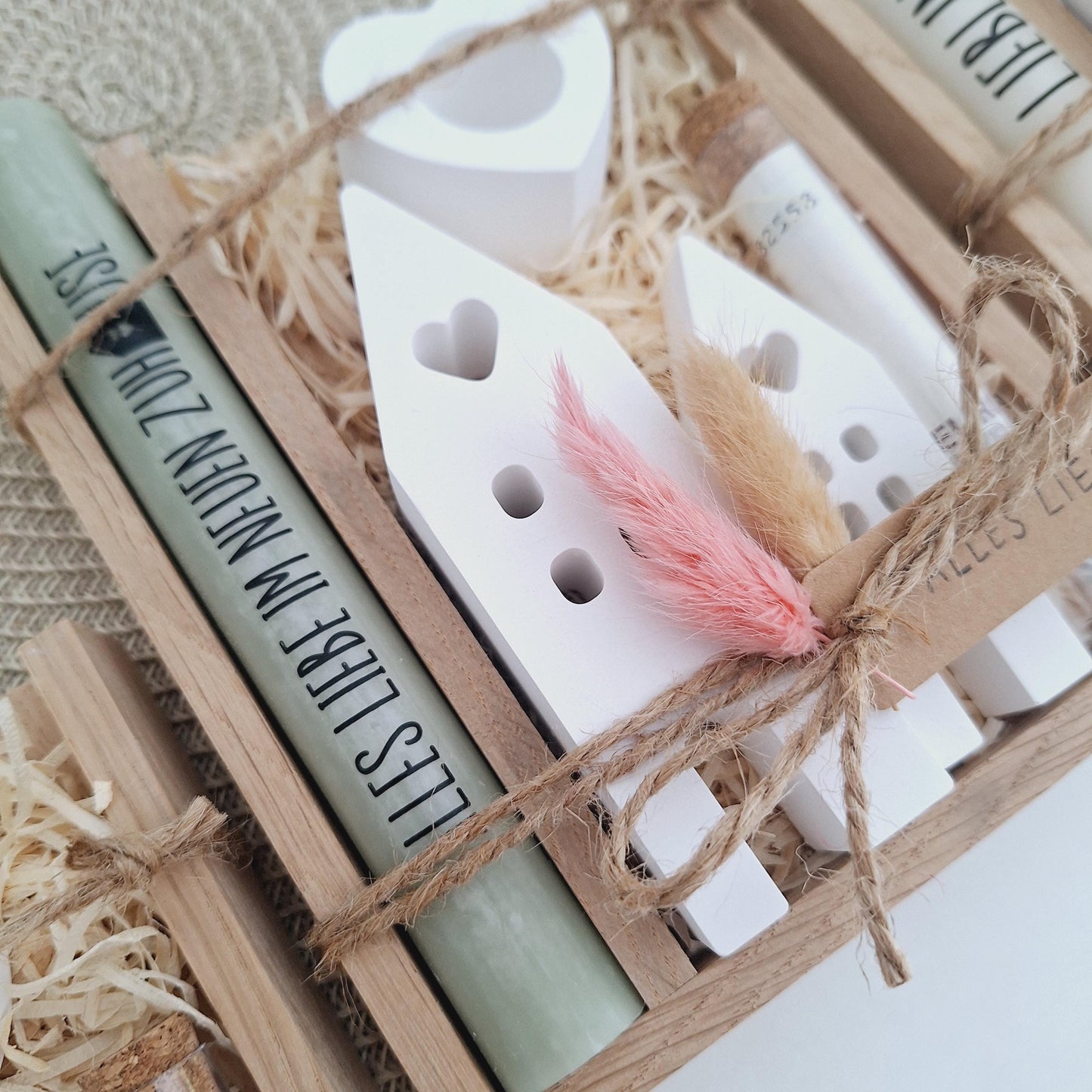 Einzugsgeschenk Geldgeschenk Einweihungsgeschenk Geschenkset zum Umzug Einzug Häuser / Lichthäuser Kerzenhalter Herz zum Hauskauf Richtfest