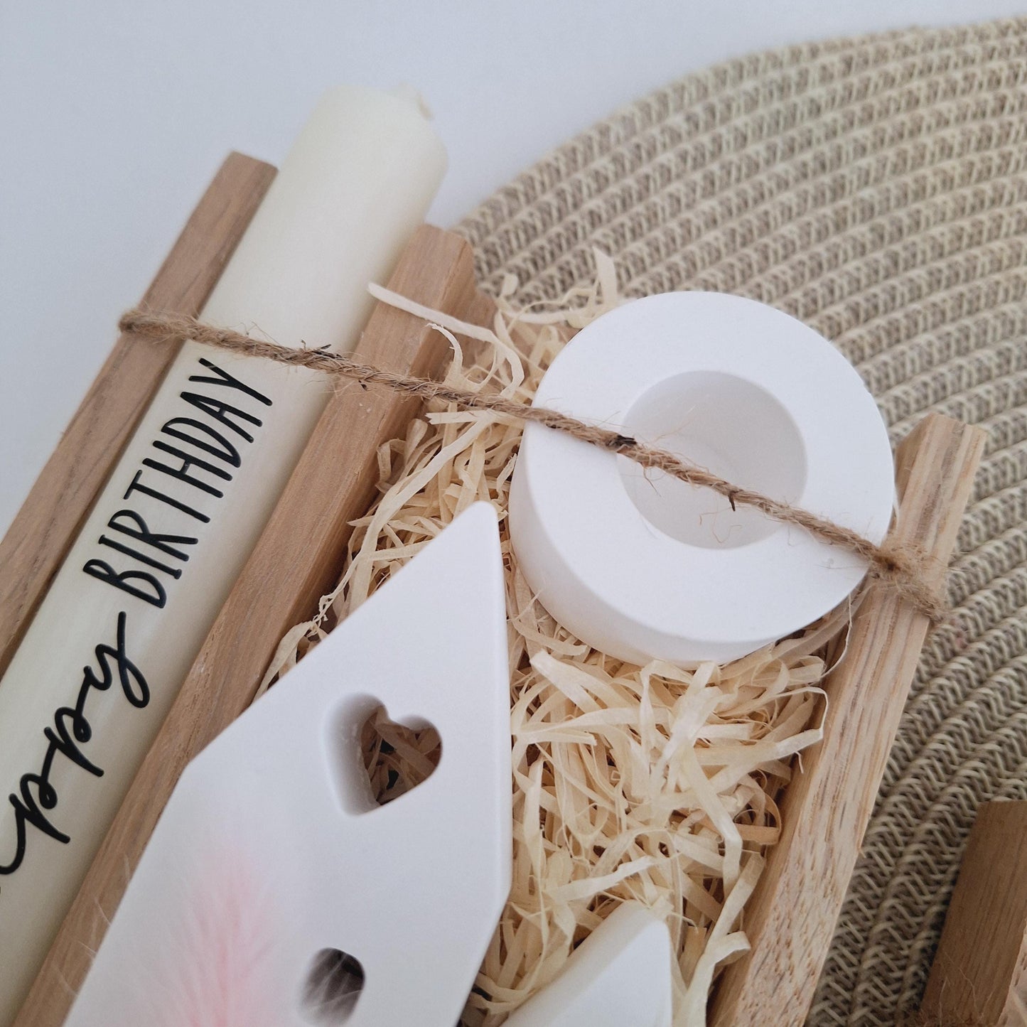 Geburtstag Geburtstagsgeschenk Häuser / Lichthäuser Kerzenhalter rund Stabkerze Kerzenbox Holzbox Mitbringsel
