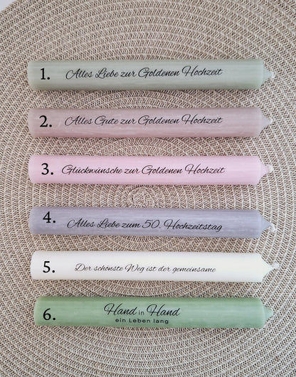 Goldene Hochzeit Geschenk zum 50. Hochzeitstag Haus / Lichthaus Kerzenhalter rund Stabkerze Kerzenbox Holzbox Mitbringsel