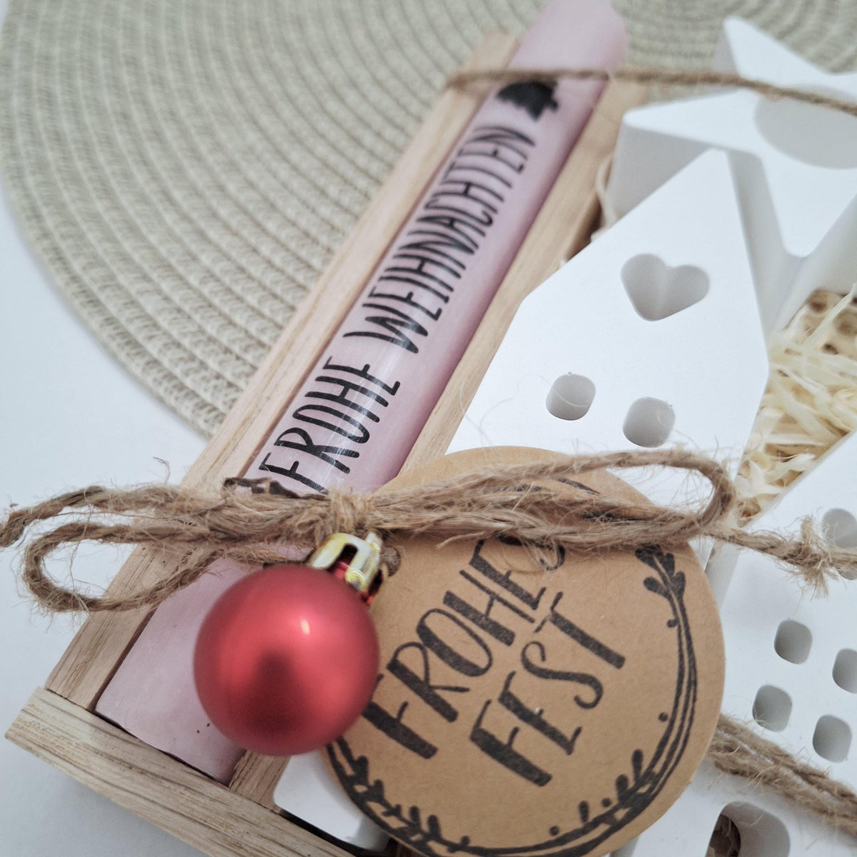 Weihnachten Geschenkset Weihnachtsgeschenk Häuser / Lichthäuser Kerzenhalter Stern Wichtelgeschenk Kerzenset Wichteln Nikolaus Advent
