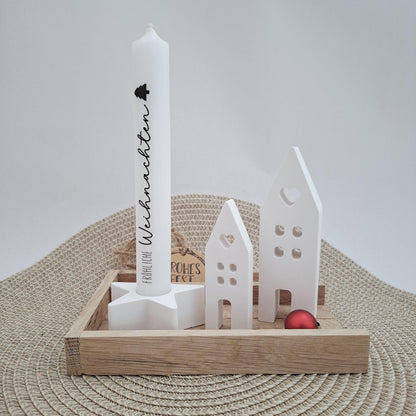 Weihnachten Geschenkset Weihnachtsgeschenk Häuser / Lichthäuser Kerzenhalter Stern Wichtelgeschenk Kerzenset Wichteln Nikolaus Advent