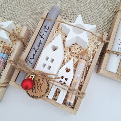 Weihnachten Geldgeschenk Geschenkset Weihnachtsgeschenk Häuser / Lichthäuser Kerzenhalter Stern Wichtelgeschenk Kerzenset Nikolaus Advent