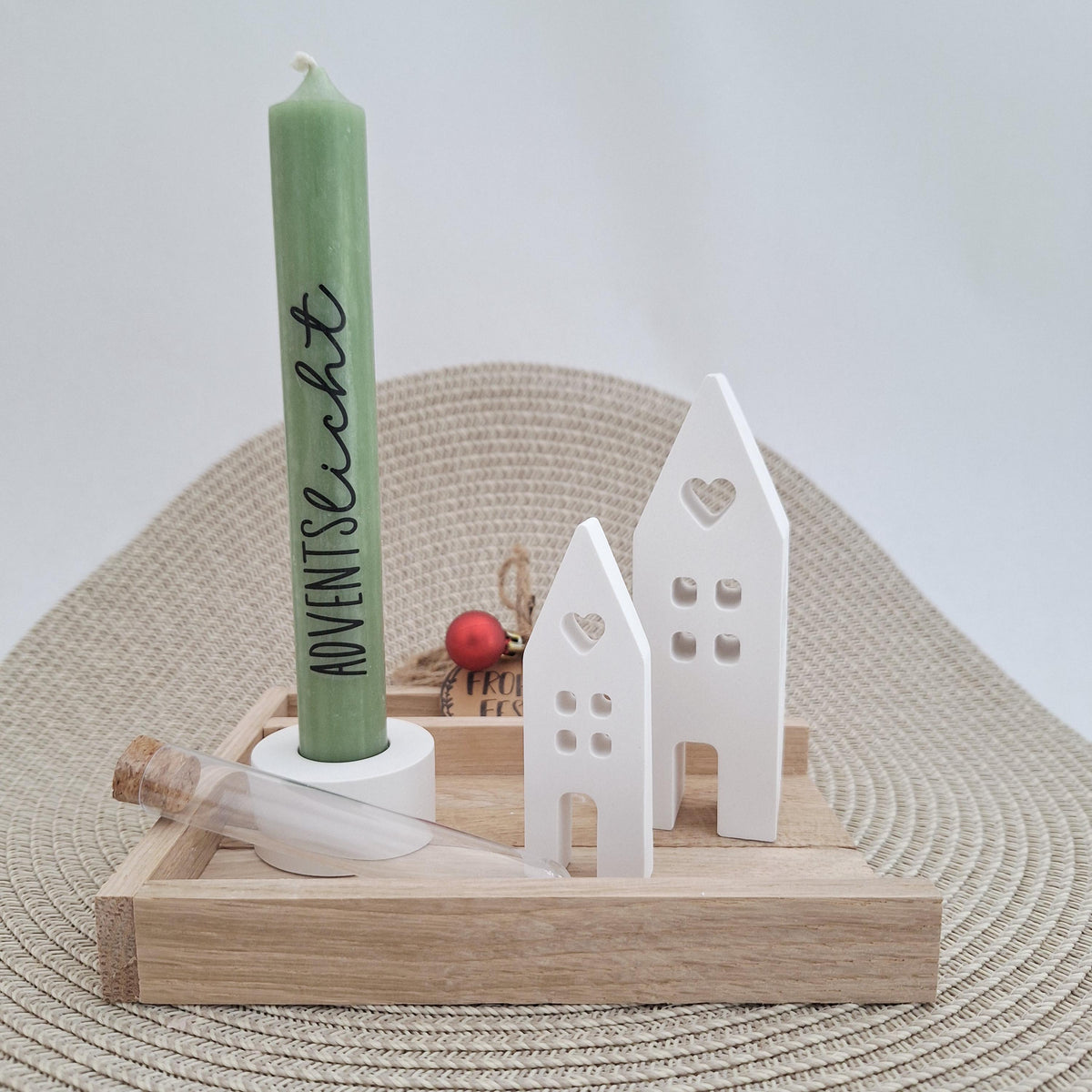 Weihnachten Geldgeschenk Geschenkset Weihnachtsgeschenk Häuser / Lichthäuser Kerzenhalter rund Wichtelgeschenk Kerzenset Nikolaus Advent