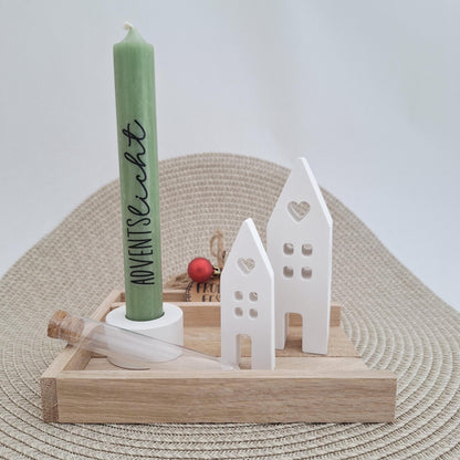 Weihnachten Geldgeschenk Geschenkset Weihnachtsgeschenk Häuser / Lichthäuser Kerzenhalter rund Wichtelgeschenk Kerzenset Nikolaus Advent